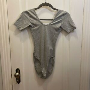 NWOT! American apparel grey low back short sleeve leotard